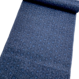 7/8 Yd. Remnant, Hemp Gauze from Japan: Indigo Bluebirds in Bubbly Arabesques,  #127 -7/8