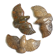 Three Stone Hawk Pendants, Polished Ocean Jasper in Earth Tones, 2"  #LP-16-C