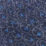 7/8 Yd. Remnant, Hemp Gauze from Japan: Indigo Bluebirds in Bubbly Arabesques,  #127 -7/8