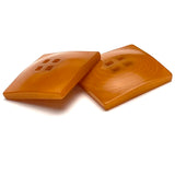 Dark Orange Square 11/16" Corozo Button, Five Squares Tagua Nut "Vegetable Ivory", 18mm   #SK-524