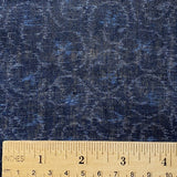 7/8 Yd. Remnant, Hemp Gauze from Japan: Indigo Bluebirds in Bubbly Arabesques,  #127 -7/8