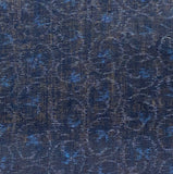 7/8 Yd. Remnant, Hemp Gauze from Japan: Indigo Bluebirds in Bubbly Arabesques,  #127 -7/8