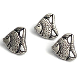 Bulk Deal, 60 Buttons, Tiny Angel Fish 3/8" Silver, Shank Back, Metal Angelfish 10mm #FJ-21-60