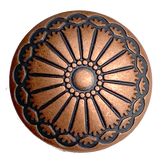 Restocked, Copper Southwest Sunflower Button 3/4" /19mm Metal, Shank Back #SWC-19