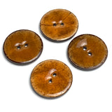 Re-Stocked, Pumpkin Pie Shiny Coconut 1-1/8" 2-Hole Button 28mm  #SWC-114