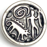 Mystical Walkabout With Dog, 7/8" Metal Button, Shank Back, 22mm  #FJ-10
