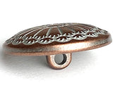Re-Stocked, Southwest Sunflower Copper / White Metal Button 13/16" 20mm, Shank, #SWC-8
