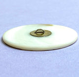 Running Low, Bunny in Flowers Mother of Pearl Button 1 - 3/8" Shank Back, Artisan Made by Susan Clarke