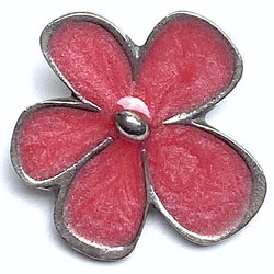 Danforth Pewter Pink Flower Button 15/16" Shank Back USA  #FJ-55