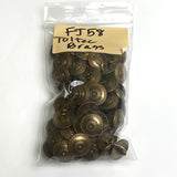Almost Free, 80+ Buttons, Toltec Antique Brass 11/16", 18mm, Shank Back # FJ-58