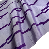 SALE Purple Ikat Zigzags Rustic Vintage Kimono Silk from Japan By the Yard  #755