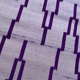 SALE Purple Ikat Zigzags Rustic Vintage Kimono Silk from Japan By the Yard  #755