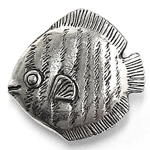 Danforth Pewter Fish Button, 7/8" 23mm Shank Back USA # FJ-93