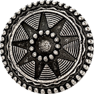 Southwest Starlight Metal Button, 23mm Sun Shield Shank Back 7/8" #FJ-116