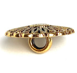 Better Bulk Deal: 57 Buttons, High-Sheen Gold Aster Flower 5/8" Metal Button, 15mm Shank Back  #FJ-117