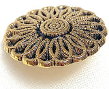 Better Bulk Deal: 57 Buttons, High-Sheen Gold Aster Flower 5/8" Metal Button, 15mm Shank Back  #FJ-117