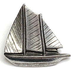 Running Low, Danforth Pewter Sailboat Button,  # FJ-123