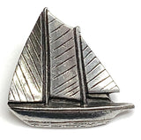 Running Low, Danforth Pewter Sailboat Button,  # FJ-123
