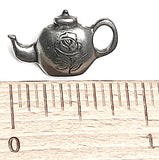 Danforth Pewter Tea Pot with Rose Button, USA Teapot  # FJ-129