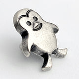 Penguin Button, 1/2" Silver Shank Back Metal, Tiny 12mm #FJ-26