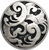 New Markdown, Vintage Silver Swirls 11/16" "Allure" Button from JHB/Czech Republic #FJ-141
