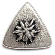 BULK DEAL, 31 BUTTONS for $7,  Edelweiss Triangle Silver Metal 7/8" #FJ-148