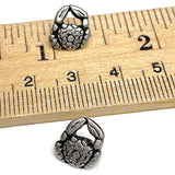 Crab Button, 3/8" Silver Metal Shank Back Tiny 11mm #FJ-27