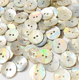 BULK DEAL of 110 Buttons, Moonrise Mother of Pearl Shell, 11/16" Iridescent 2-Hole 17.5mm Pack of 110  #KB-959-110