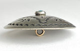 Blue Star Pond 1.5" Silver / "Turquoise" Shank-Back Southwest Concho Style Button #SW-268