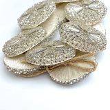 Set of 12, Vintage Crystal Beaded 1" Buttons from Japan, Super Sparkly, #VB-22