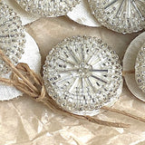 Set of 12, Vintage Crystal Beaded 1" Buttons from Japan, Super Sparkly, #VB-22