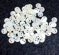 Vintage Shell Tiny White Sequins, 1/4" / 6mm MOP, Pack of 70  #VB-23