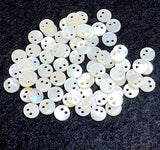 Vintage Real Shell Teeeeny White Sequins, 1/4" / 6mm Ocean Pearl, Pack of 70  #VB-23
