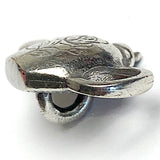 Tea Pot Pewter Teapot with Tiny Rose, Button, 7/8" / 22mm, Shank Back, Danforth Pewter, USA # FJ-129