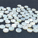 Vintage Real Shell Teeeeny White Sequins, 1/4" / 6mm Ocean Pearl, Pack of 70  #VB-23