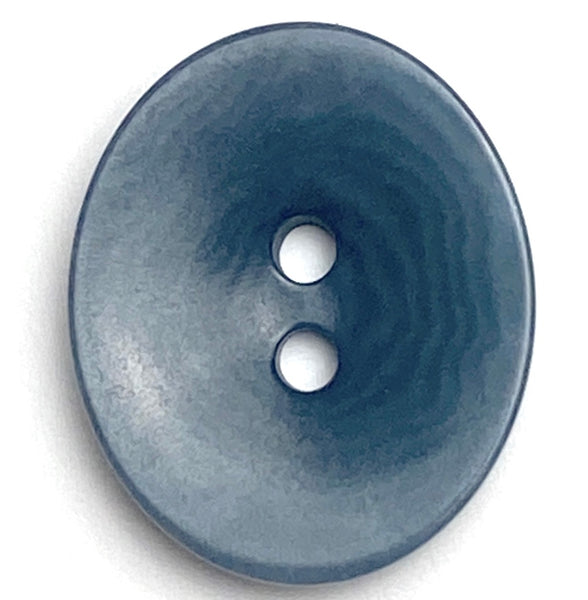 Re-Stocked, Blue Oval 11/16" 2-Hole Button, Corozo / Tagua / Vegetable Ivory #SK-554