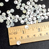 Vintage Real Shell Teeeeny White Sequins, 1/4" / 6mm Ocean Pearl, Pack of 70  #VB-23