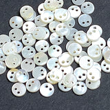 Vintage Real Shell Teeeeny White Sequins, 1/4" / 6mm Ocean Pearl, Pack of 70  #VB-23