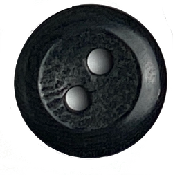 Re-Stocked, Tiny Round 1/2" Black Velvet Corozo Raised Rim Tagua 2-Hole Button # SK-454