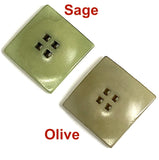 Olive Green Square 11/16" Corozo Button, Five Squares Tagua Nut "Vegetable Ivory", 18mm   #SK-523/Olive