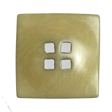 Olive Green Square 9/16" Corozo Button, Five Squares Tagua Nut "Vegetable Ivory", 15mm  #SK-515