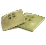 Olive Green Square 9/16" Corozo Button, Five Squares Tagua Nut "Vegetable Ivory", 15mm  #SK-515