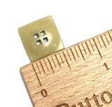 Olive Green Square 9/16" Corozo Button, Five Squares Tagua Nut "Vegetable Ivory", 15mm  #SK-515