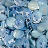Vintage Pearl Shell Pastel Blue Glow, 9/16" Self Shank 14mm Iridescent Pack of 12 Buttons $7.00  #VB-26