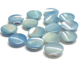 Vintage Pearl Shell Pastel Blue Glow, 9/16" Self Shank 14mm Iridescent Pack of 12 Buttons $7.00  #VB-26