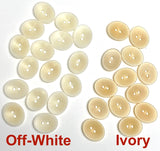 Ivory Oval 11/16" 2-Hole Button, Corozo / Tagua  #SK-562/Ivory