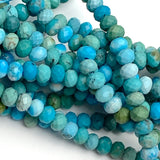 Turquoise Beads, Small Faceted, Hubei, Blue-Green, 3mm x 4mm Rondelle, 15" Strand # L093