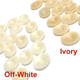 Ivory Oval 11/16" 2-Hole Button, Corozo / Tagua  #SK-562/Ivory