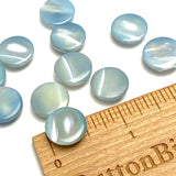 Vintage Pearl Shell Pastel Blue Glow, 9/16" Self Shank 14mm Iridescent Pack of 12 Buttons $7.00  #VB-26