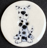 Spot, Blue Dog Porcelain Hand Made Porcelain Button  1-1/8" from Kate Holliday, London